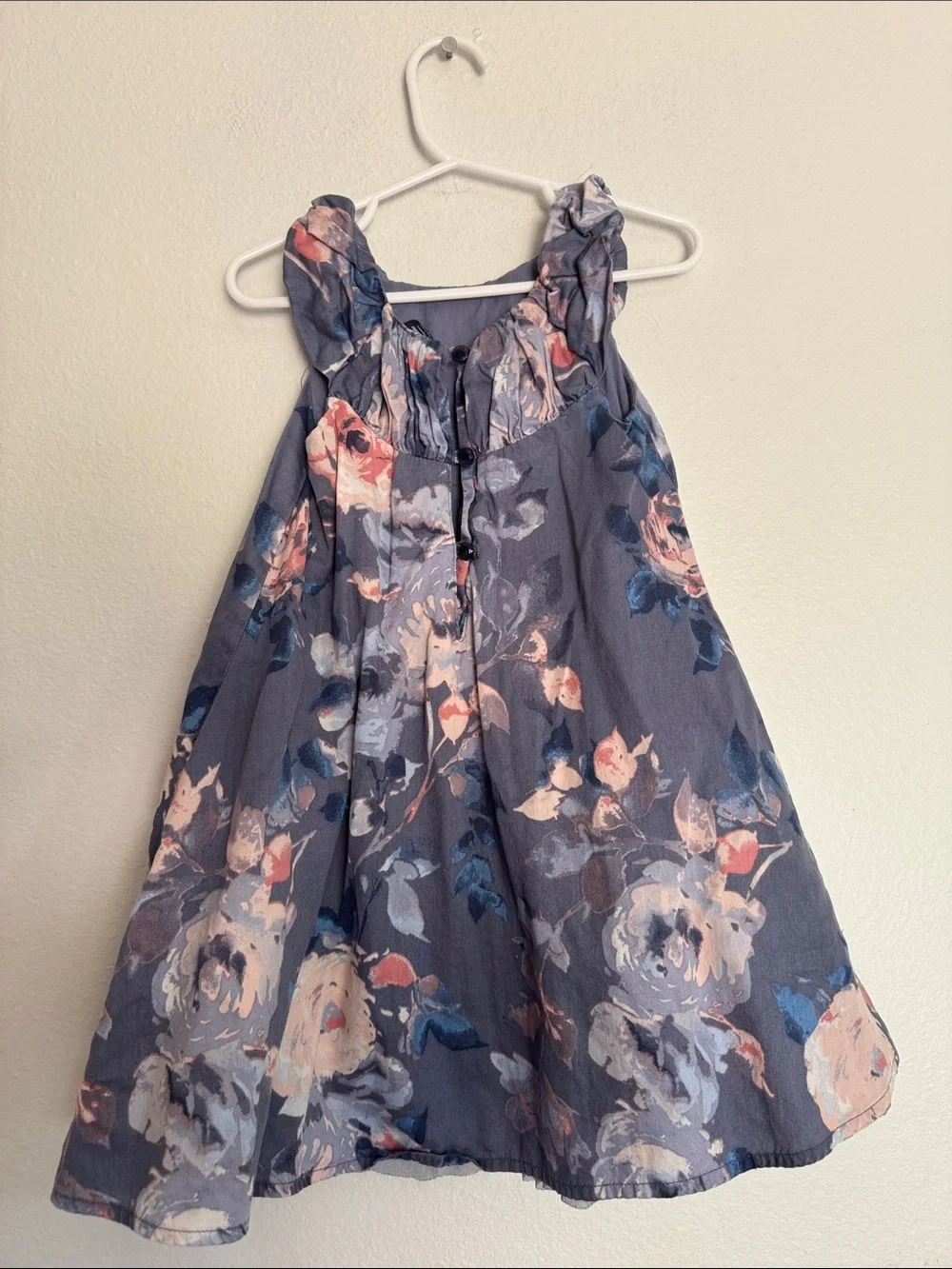 GAP Baby Floral Toddler Dress in Gray and Blush
